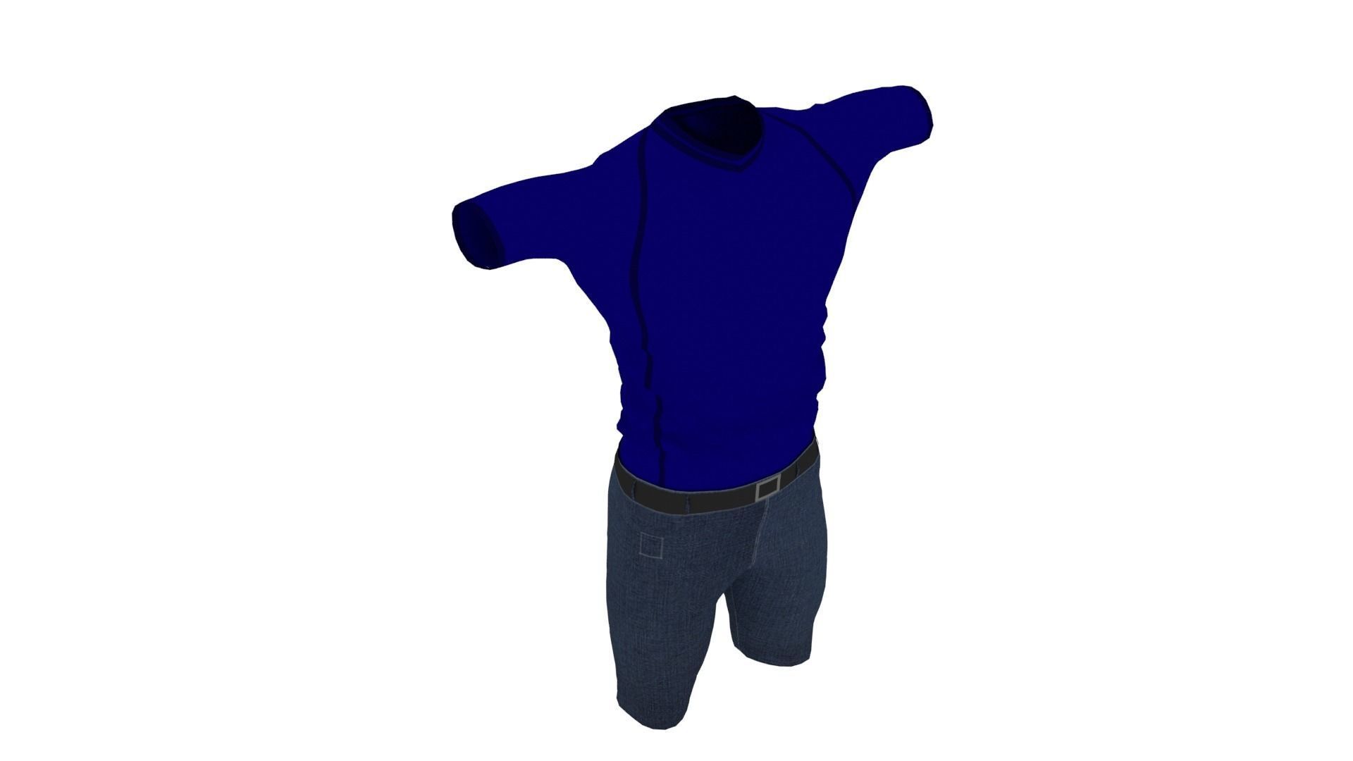 Man Clothing  Low-poly 3D model_4