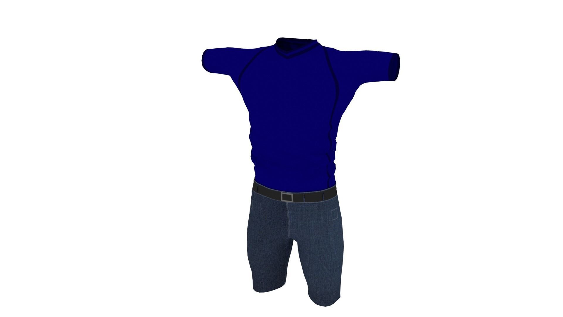 Man Clothing  Low-poly 3D model_2