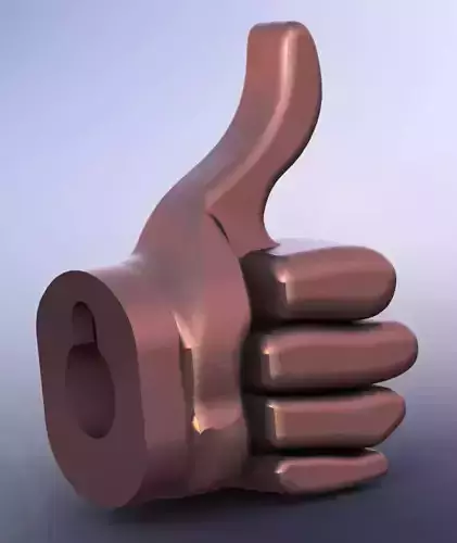 Unique hook for clothes in the shape of a hand OK sign 3D print model