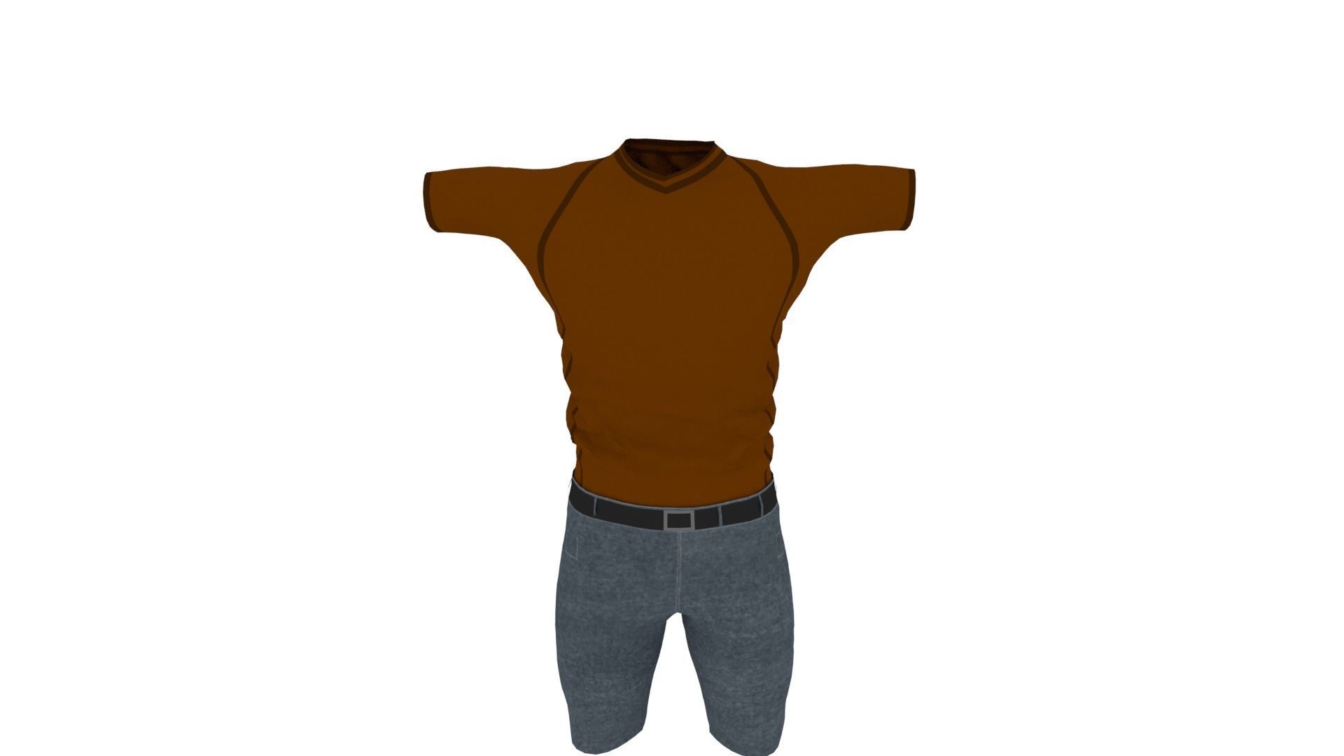 Man Clothing  Low-poly 3D model_5