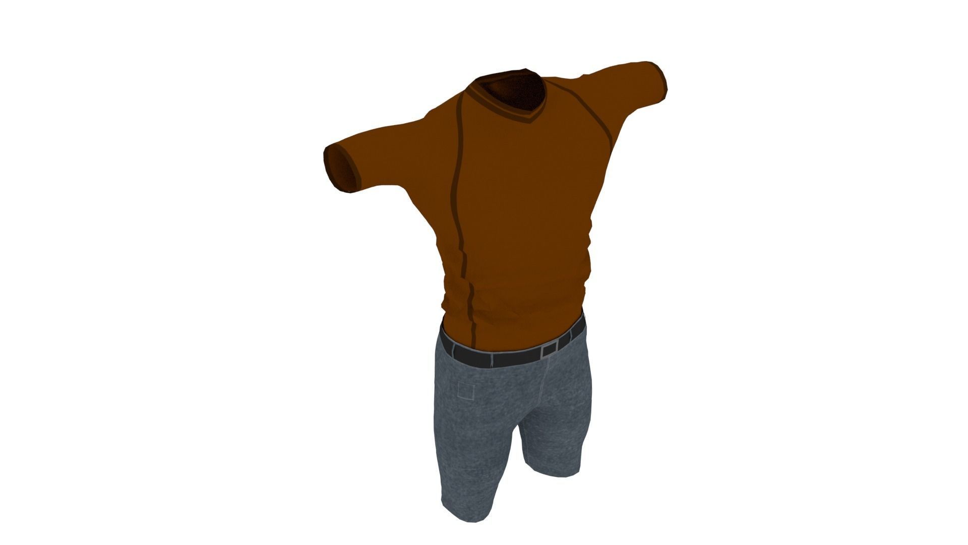 Man Clothing  Low-poly 3D model_4