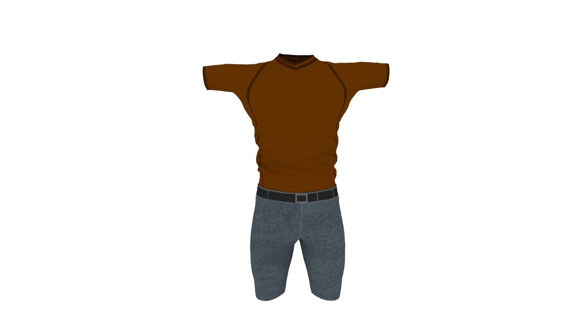 Man Clothing  Low-poly 3D model_2