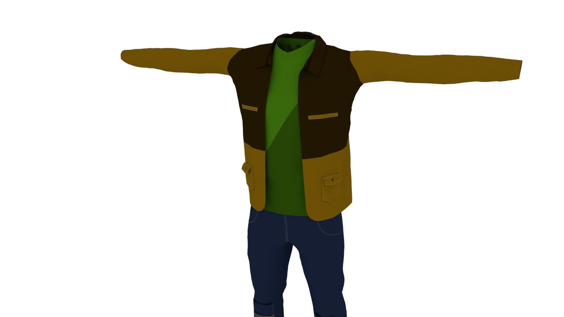 Man Clothing  Low-poly 3D model_2