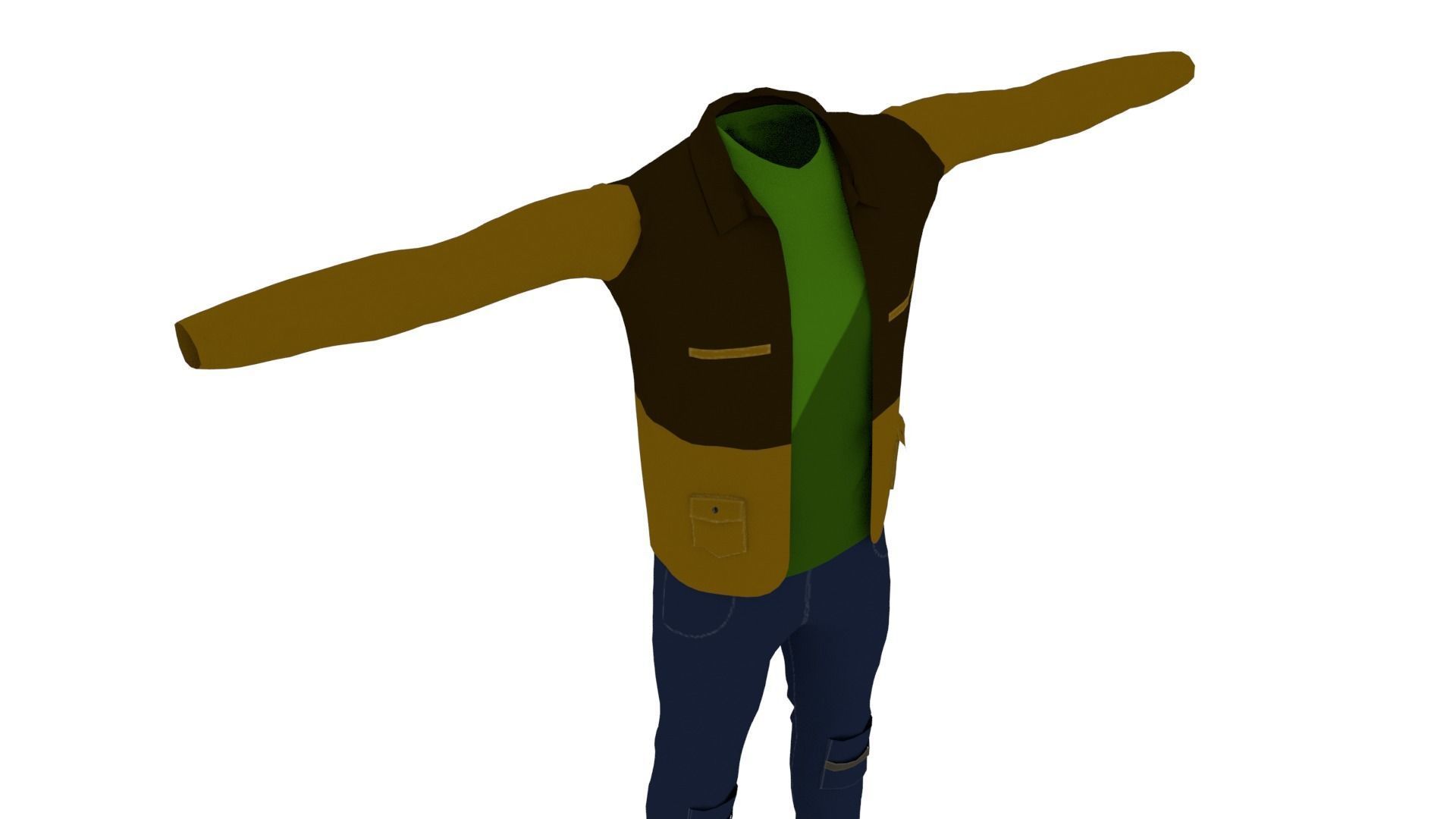 Man Clothing  Low-poly 3D model_5