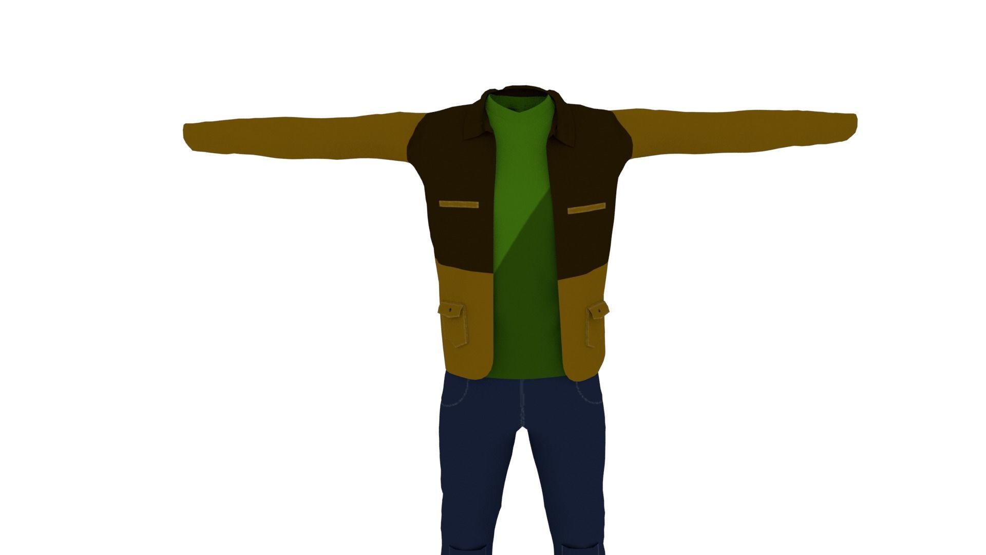 Man Clothing  Low-poly 3D model_3