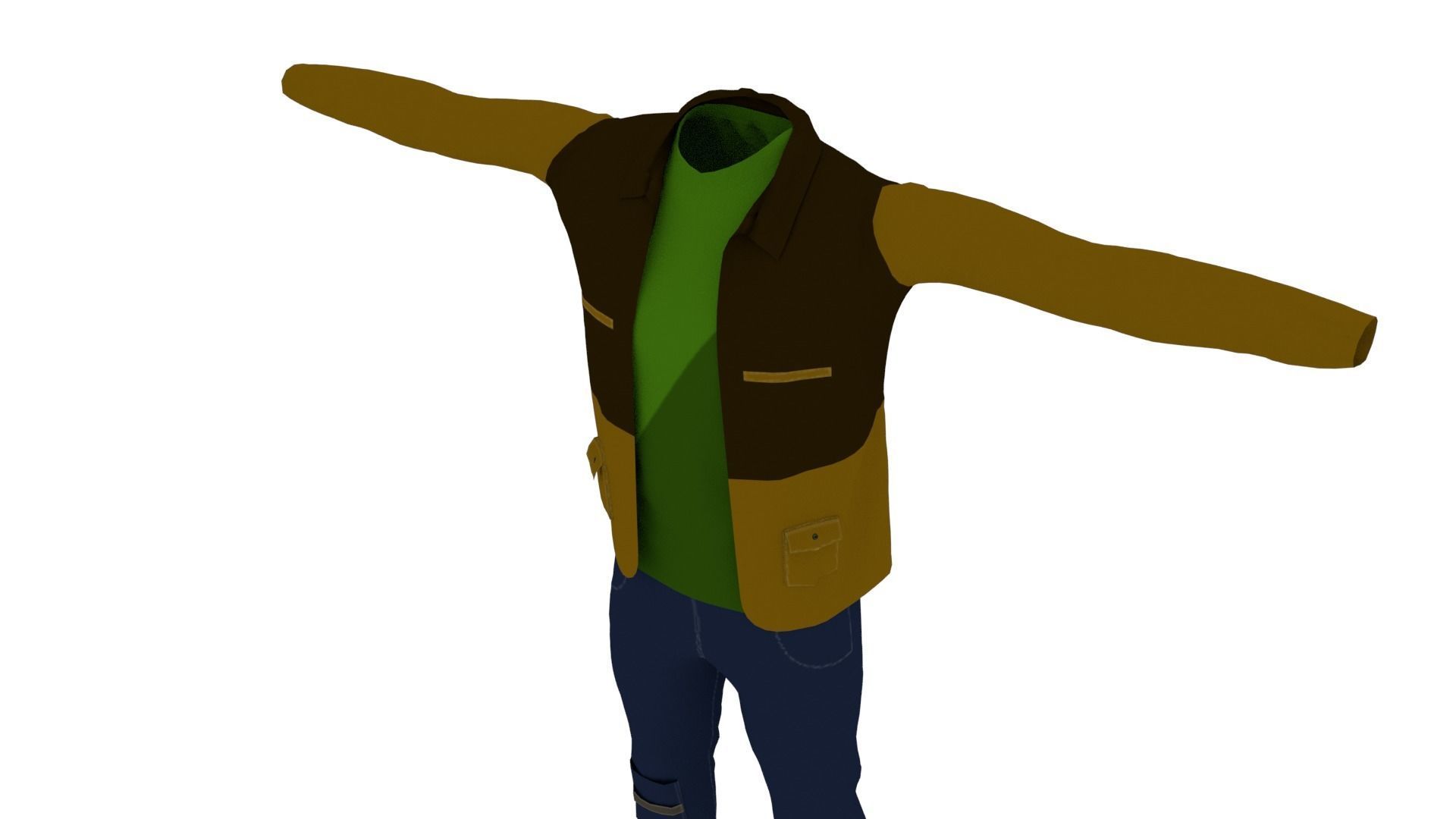 Man Clothing  Low-poly 3D model_4