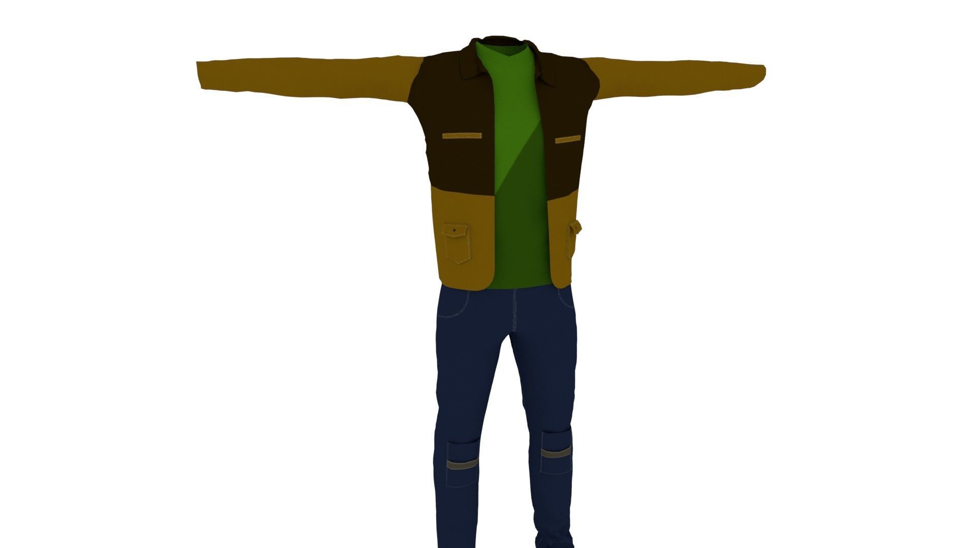 Man Clothing  Low-poly 3D model_1