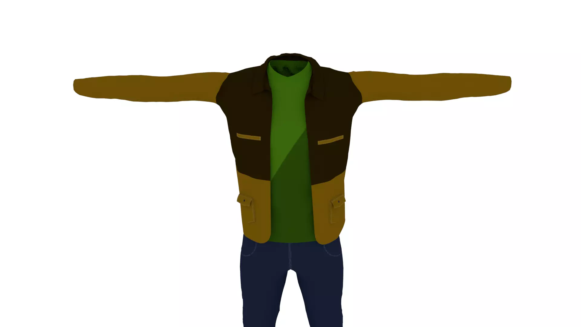 Man Clothing  Low-poly 3D model_0