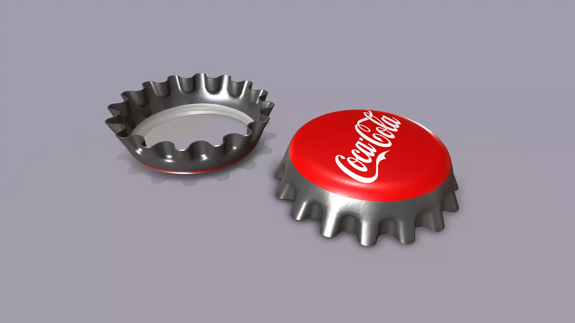 Coca Cola Bottle Cap Low-poly 3D model
