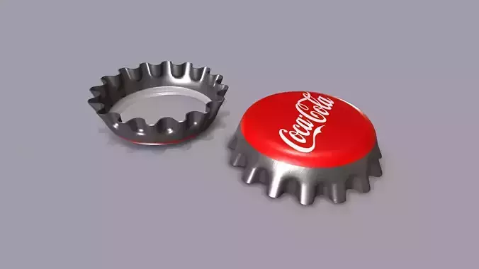 Coca Cola Bottle Cap Low-poly 3D model