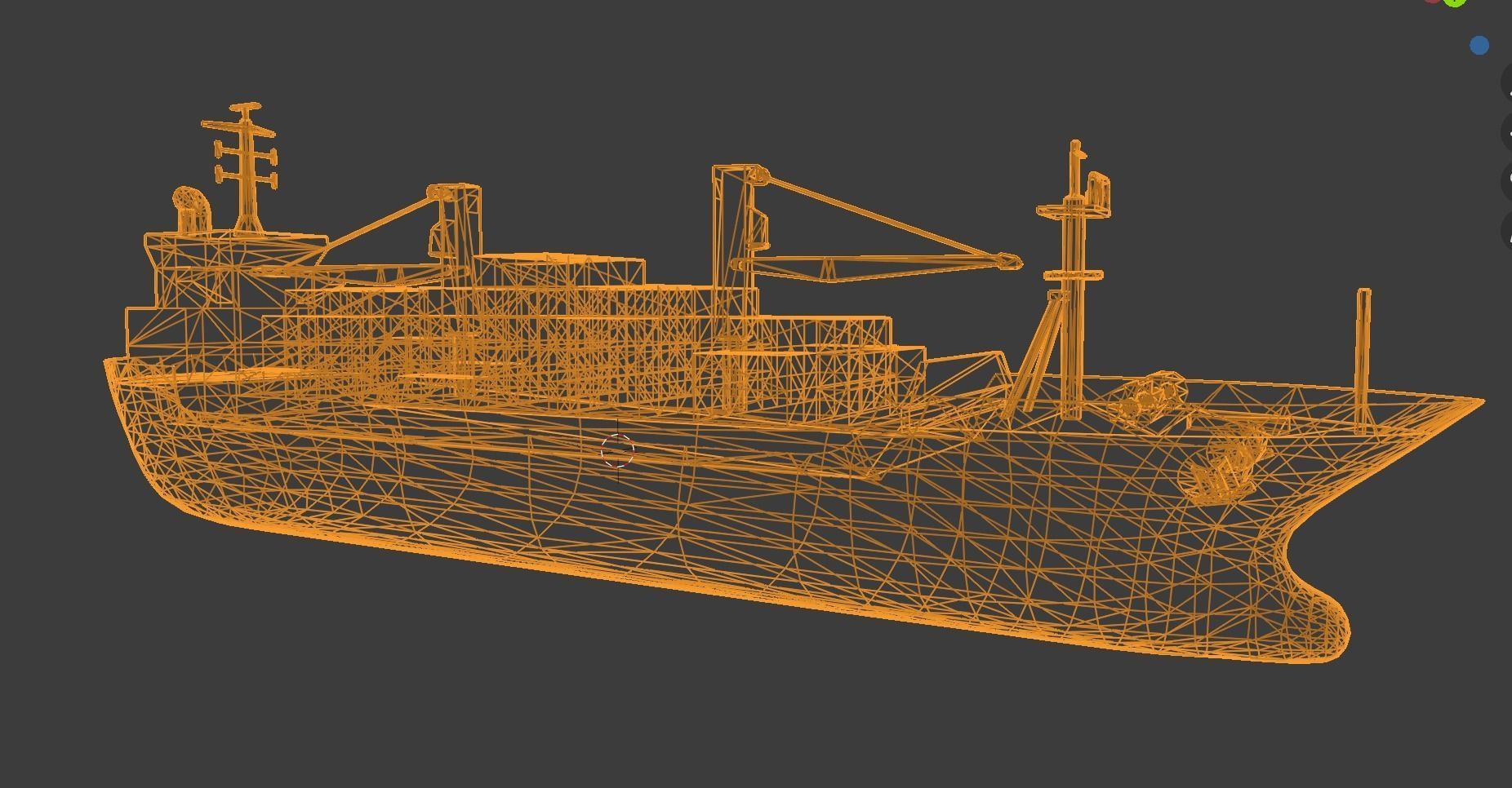 ship with container  Low-poly 3D model_5