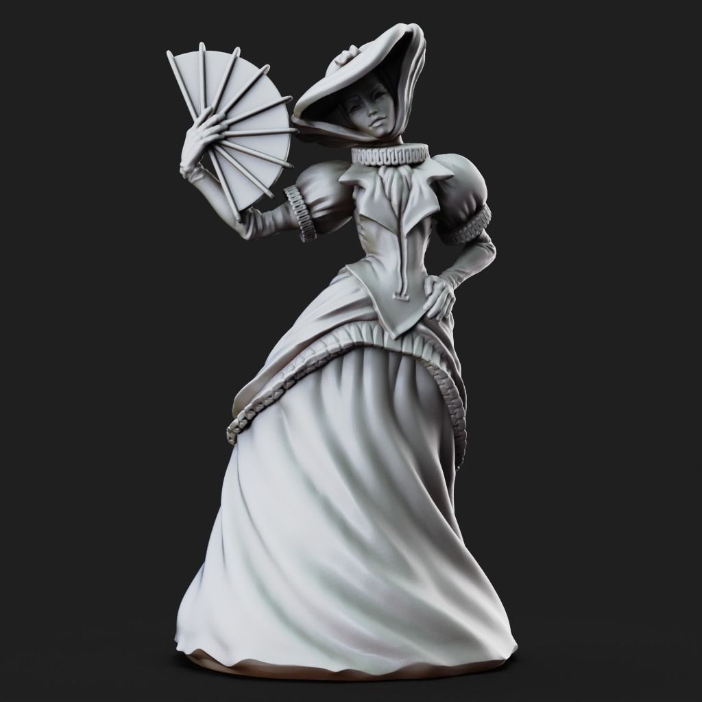 Lady Dancer - 3D Printable TTRPG - PRESUPPORTED - 32mm 3D print model_4