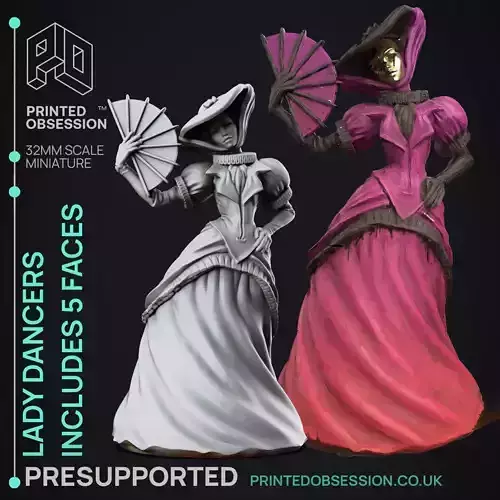 Lady Dancer - 3D Printable TTRPG - PRESUPPORTED - 32mm 3D print model
