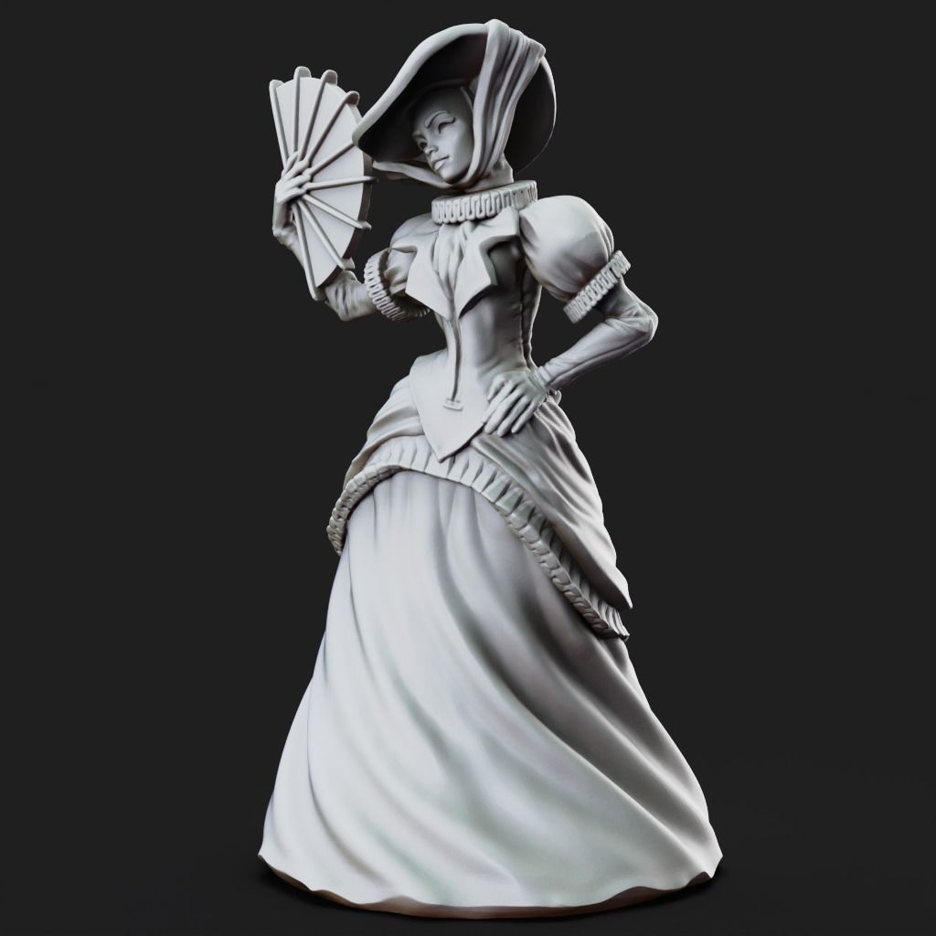 Lady Dancer - 3D Printable TTRPG - PRESUPPORTED - 32mm 3D print model_6