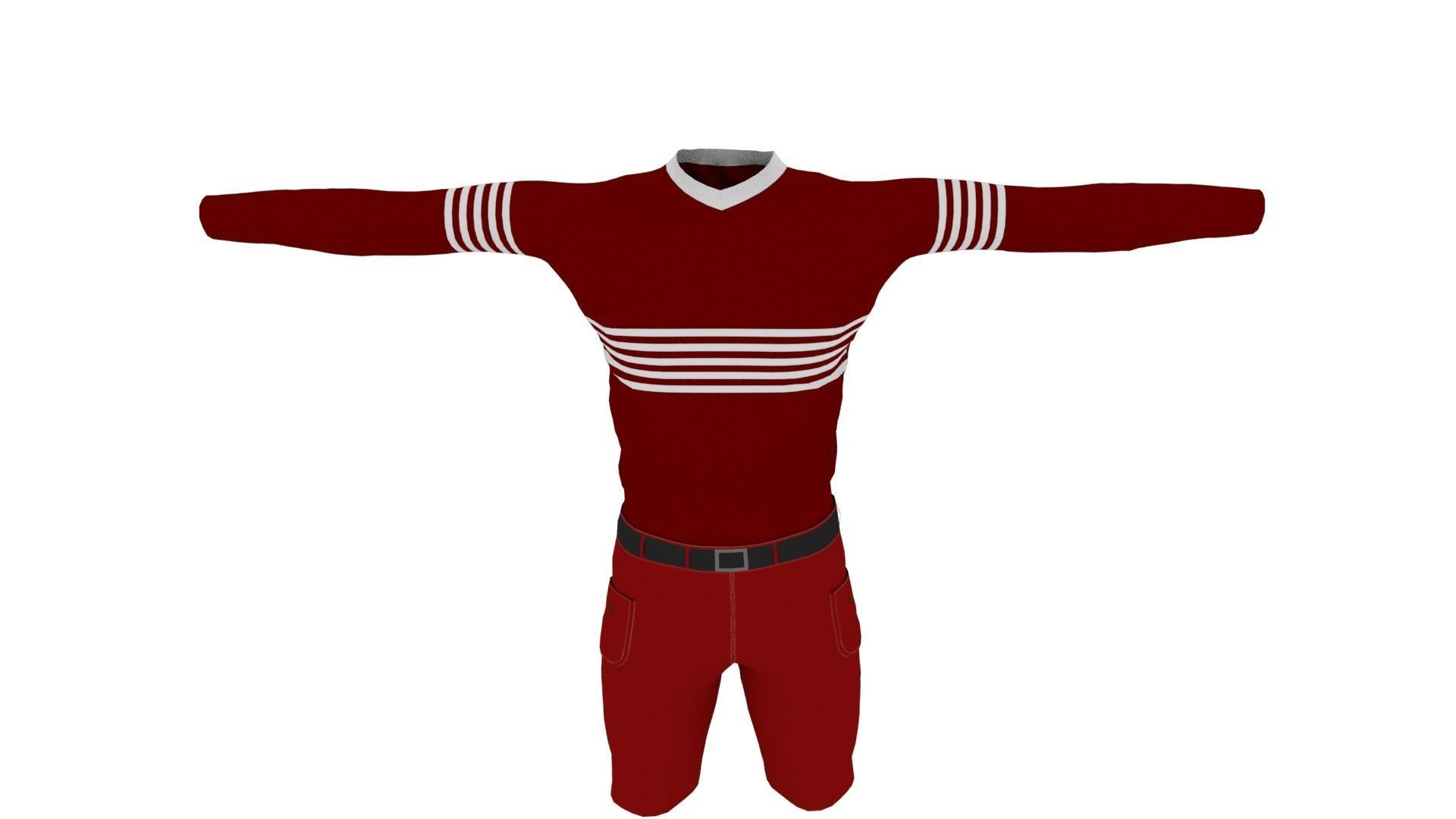 Man Clothing  Low-poly 3D model_5