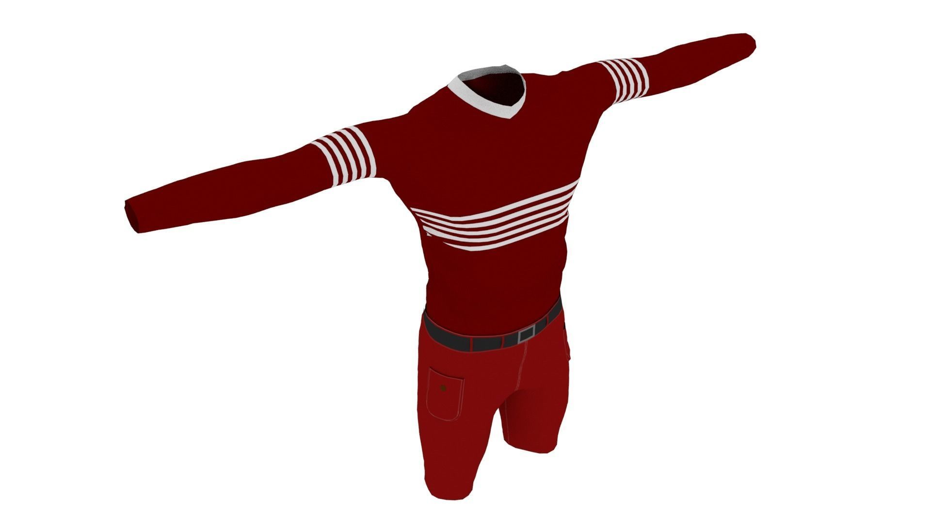 Man Clothing  Low-poly 3D model_4