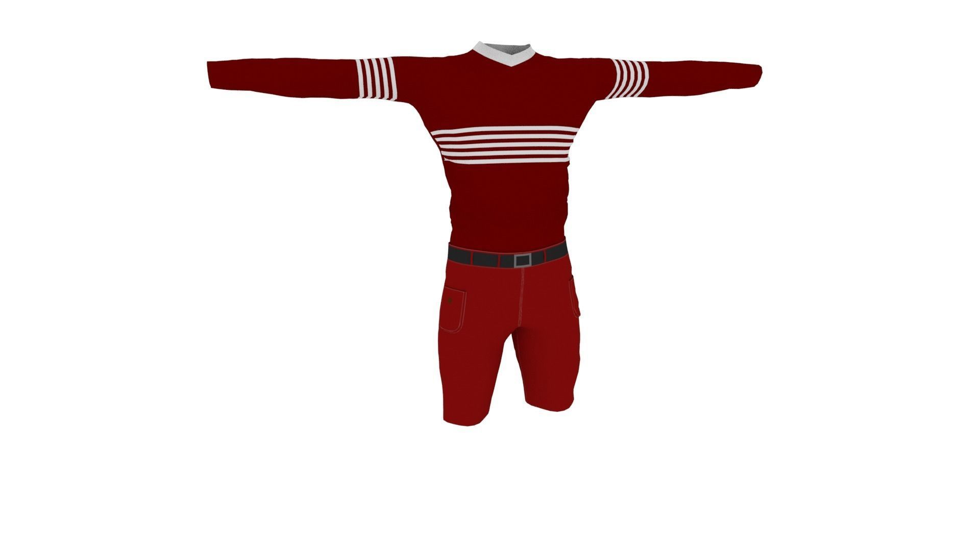 Man Clothing  Low-poly 3D model_1