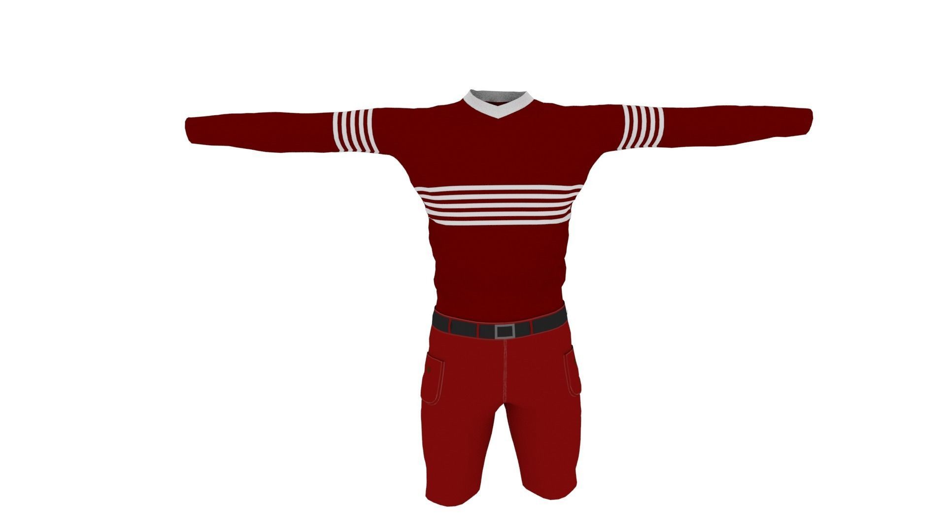 Man Clothing  Low-poly 3D model_2