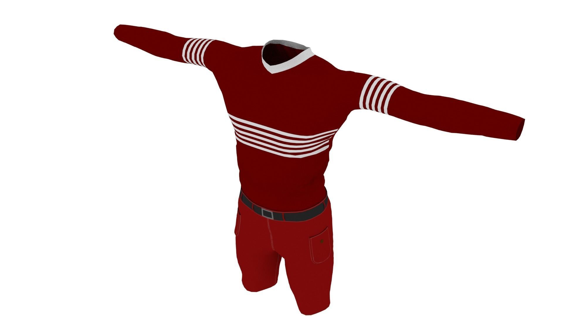 Man Clothing  Low-poly 3D model_3