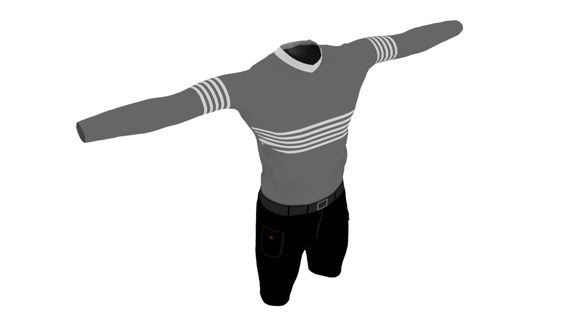 Man Clothing Low-poly 3D model_4