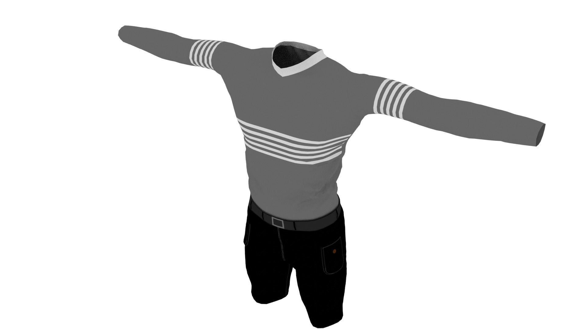 Man Clothing Low-poly 3D model_3