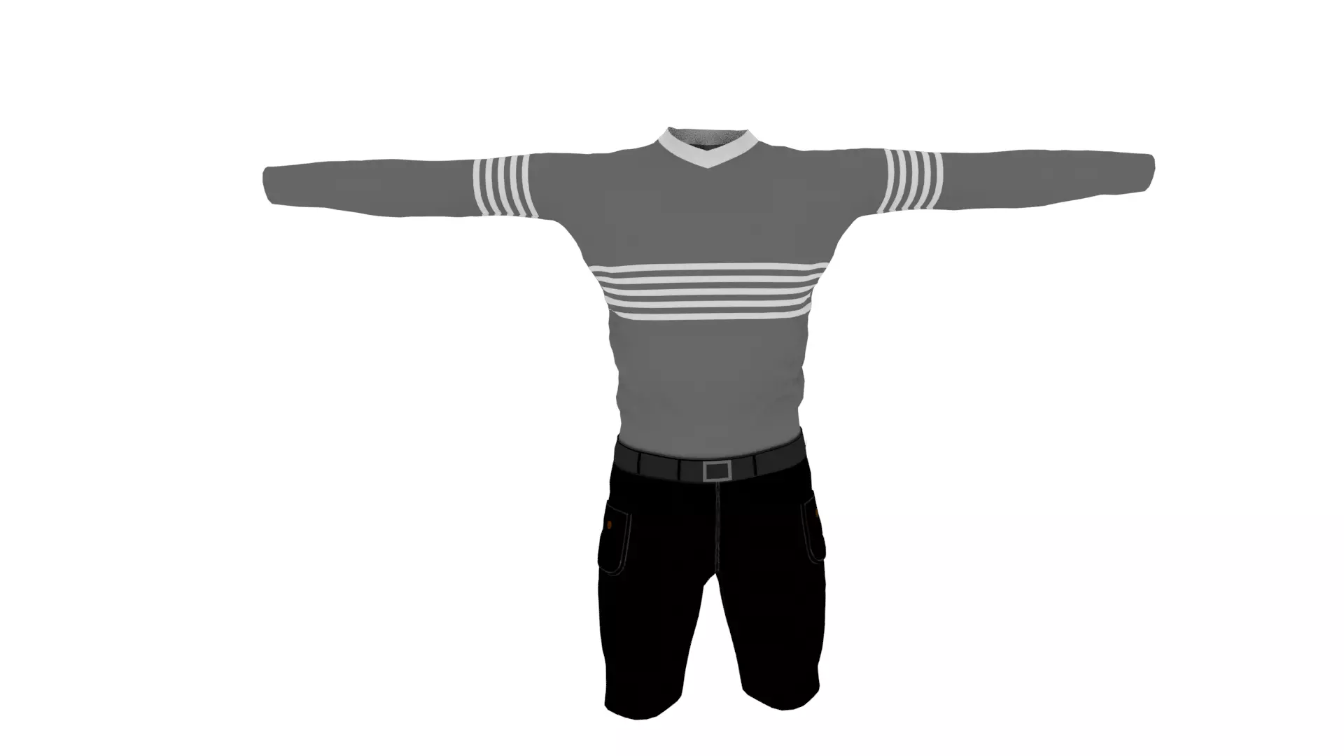 Man Clothing Low-poly 3D model_0