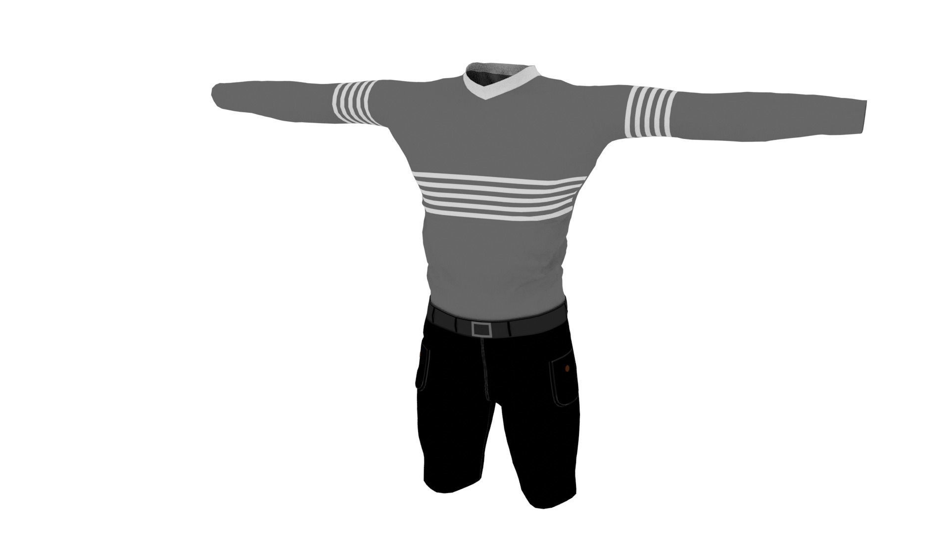 Man Clothing Low-poly 3D model_1