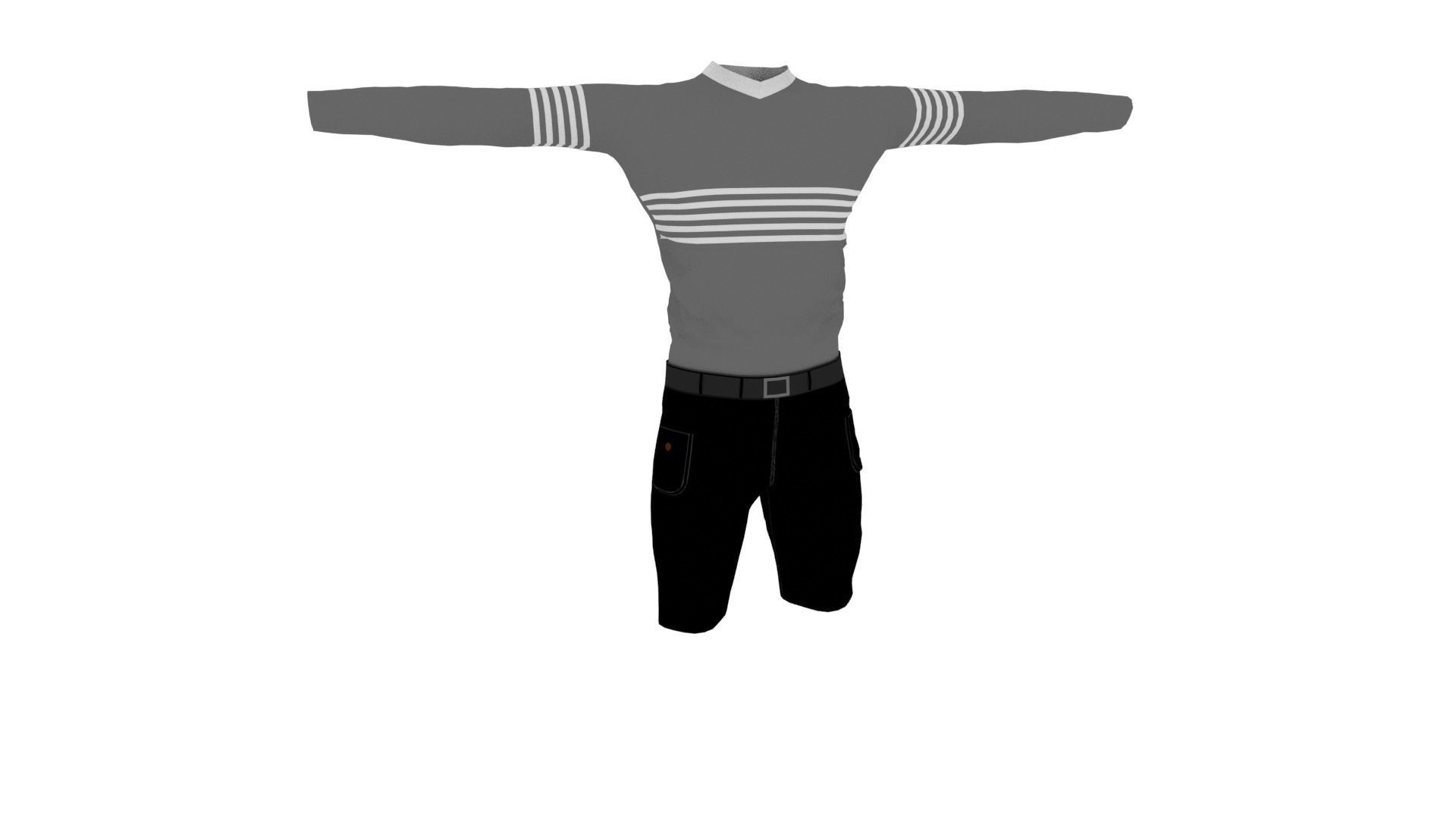 Man Clothing Low-poly 3D model_2