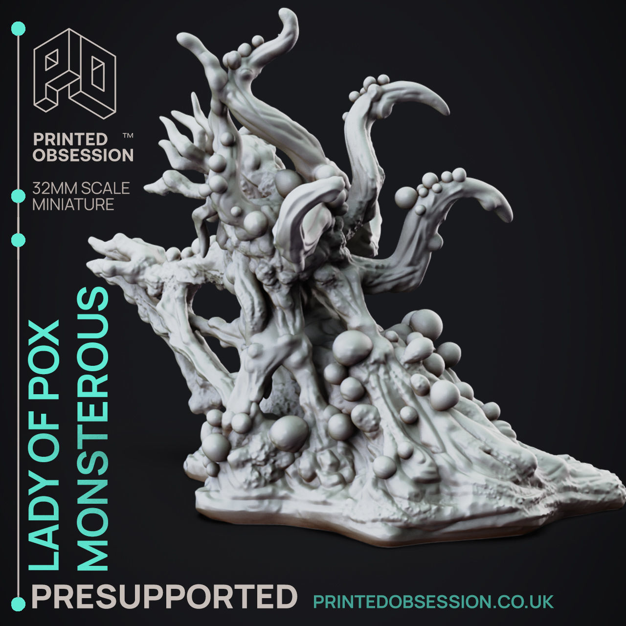 Lady of the Pox Monster-3D Printable TTRPG - PRESUPPORTED - 32mm 3D print model_2