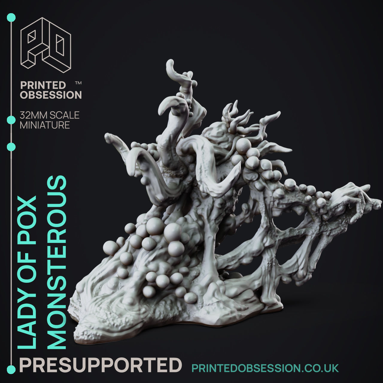 Lady of the Pox Monster-3D Printable TTRPG - PRESUPPORTED - 32mm 3D print model_3