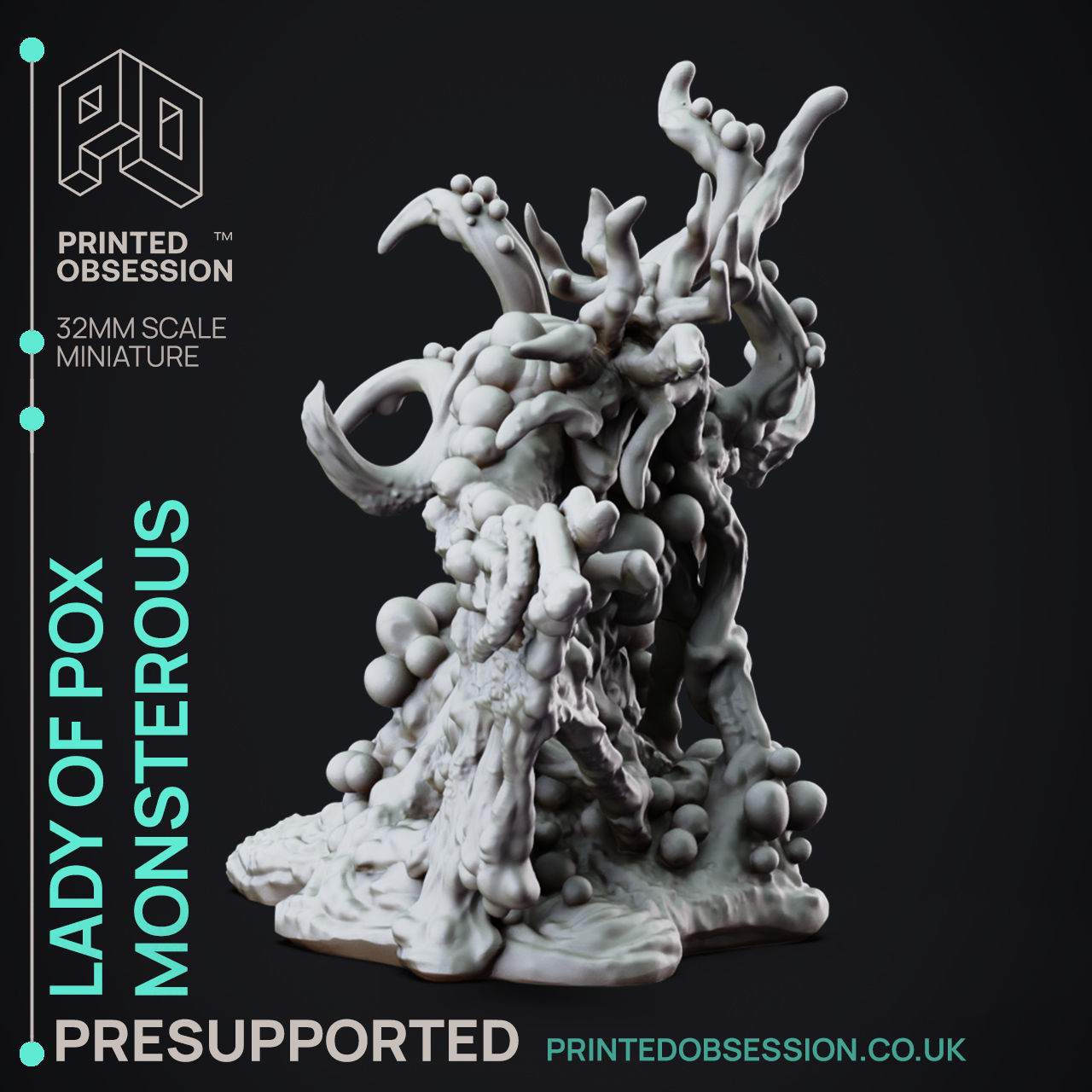 Lady of the Pox Monster-3D Printable TTRPG - PRESUPPORTED - 32mm 3D print model_5
