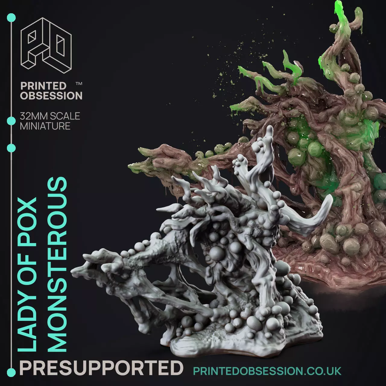 Lady of the Pox Monster-3D Printable TTRPG - PRESUPPORTED - 32mm 3D print model_0