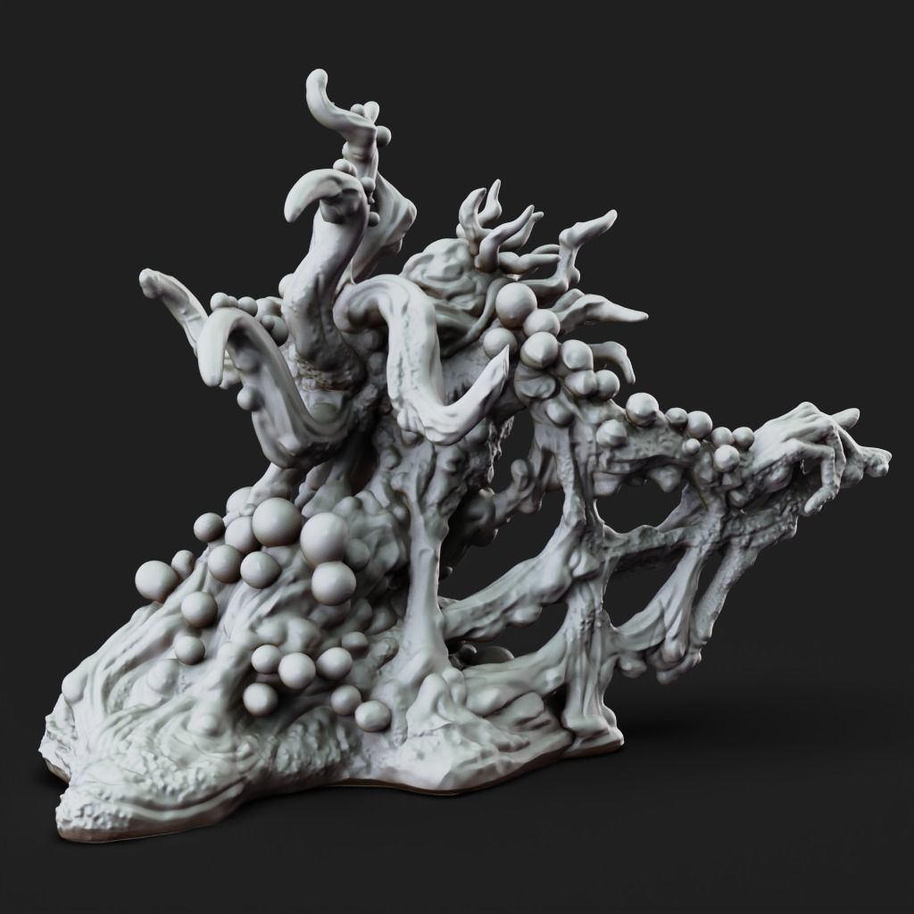 Lady of the Pox Monster-3D Printable TTRPG - PRESUPPORTED - 32mm 3D print model_10