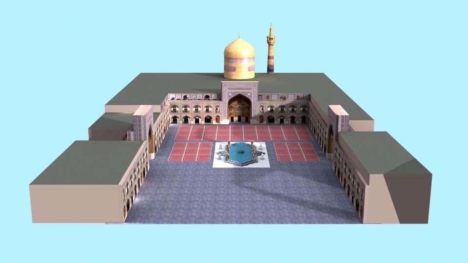 Imam Reza Shrine Low-poly 3D model_3