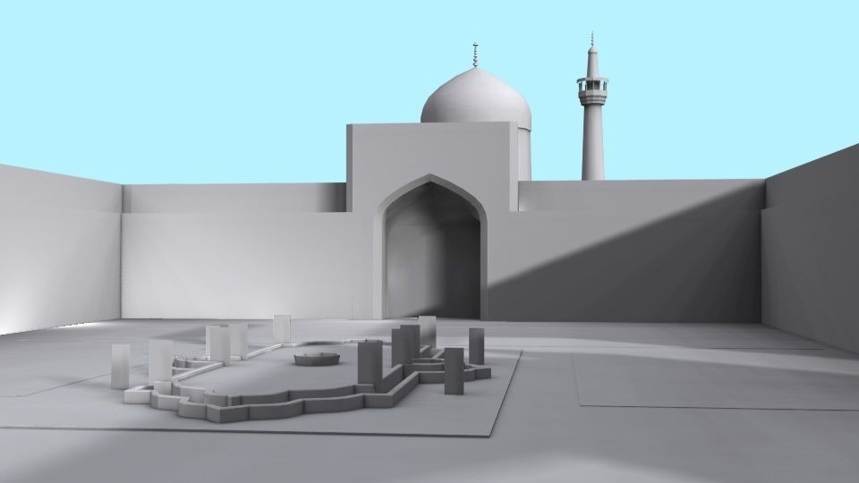 Imam Reza Shrine Low-poly 3D model_1