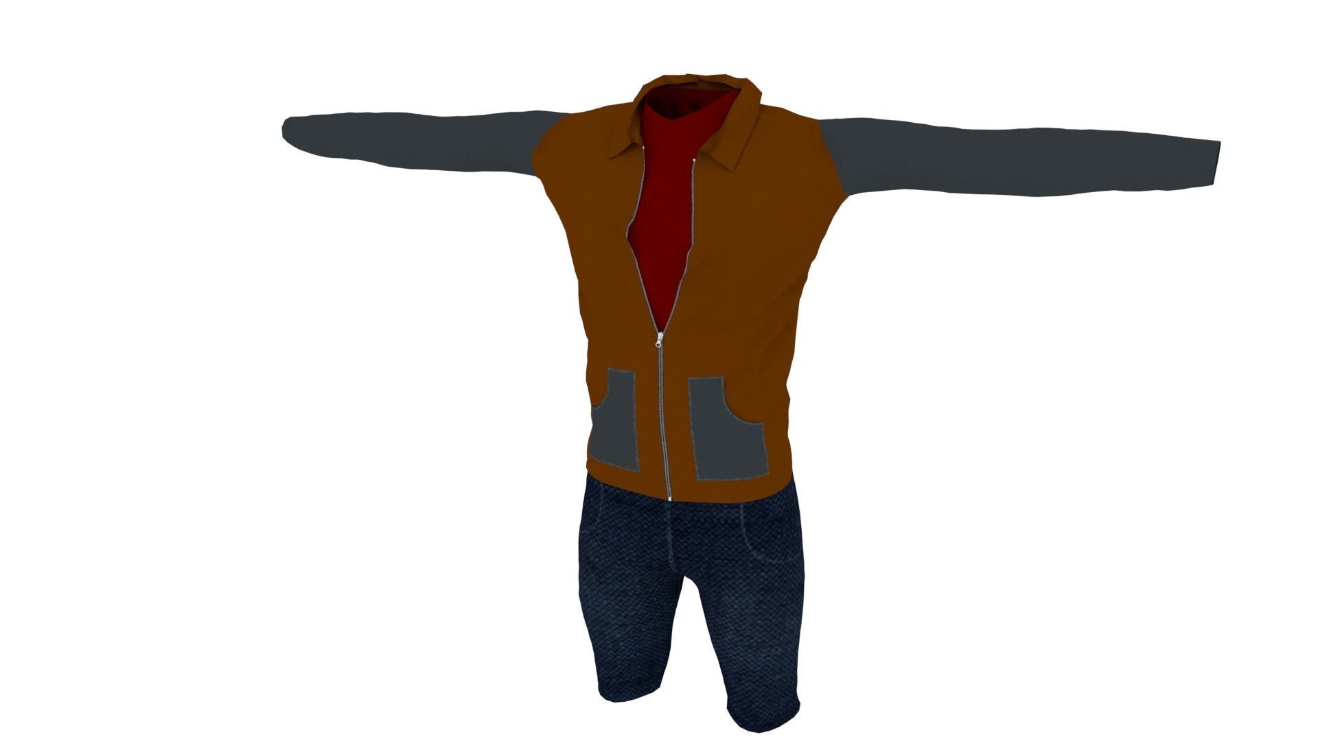 Man Clothing  Low-poly 3D model_1