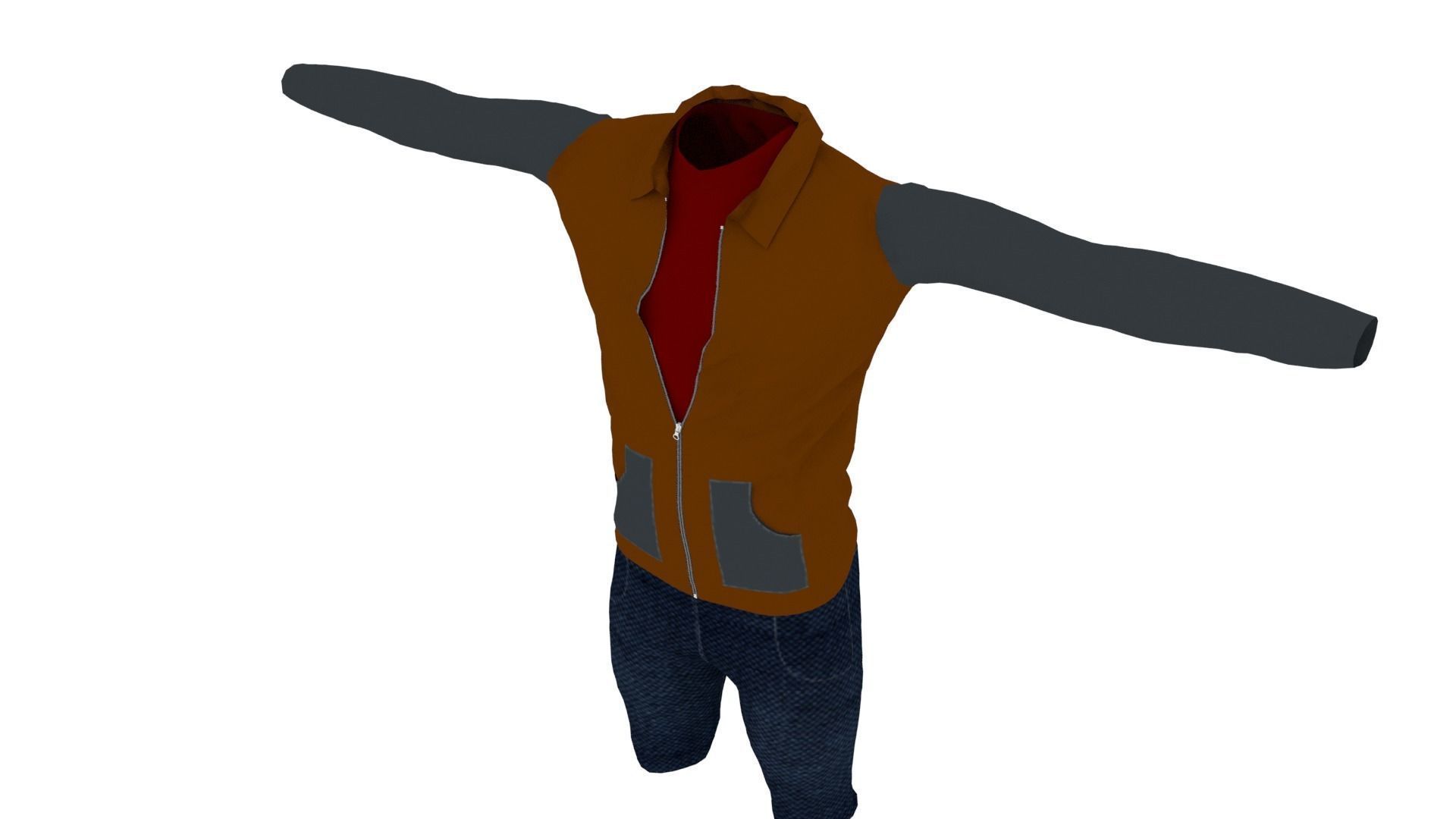 Man Clothing  Low-poly 3D model_3