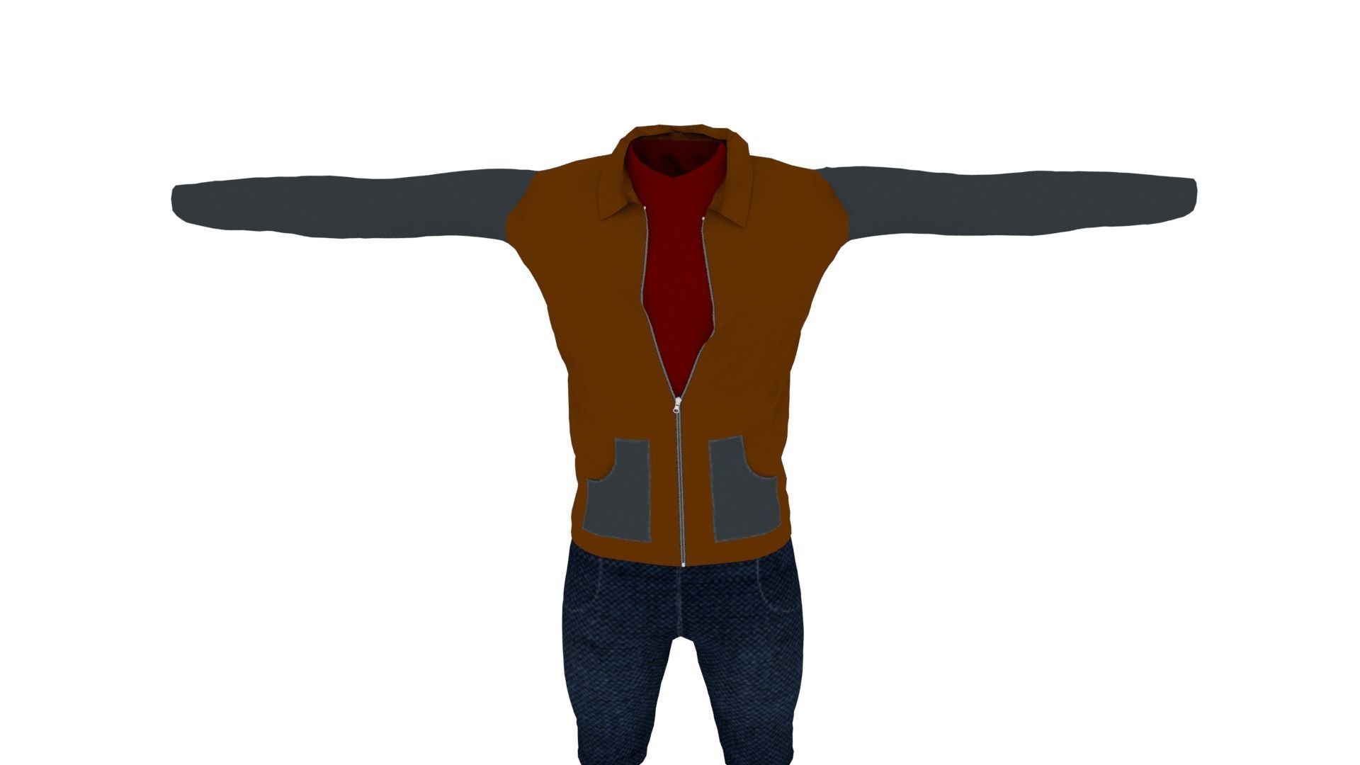 Man Clothing  Low-poly 3D model_5