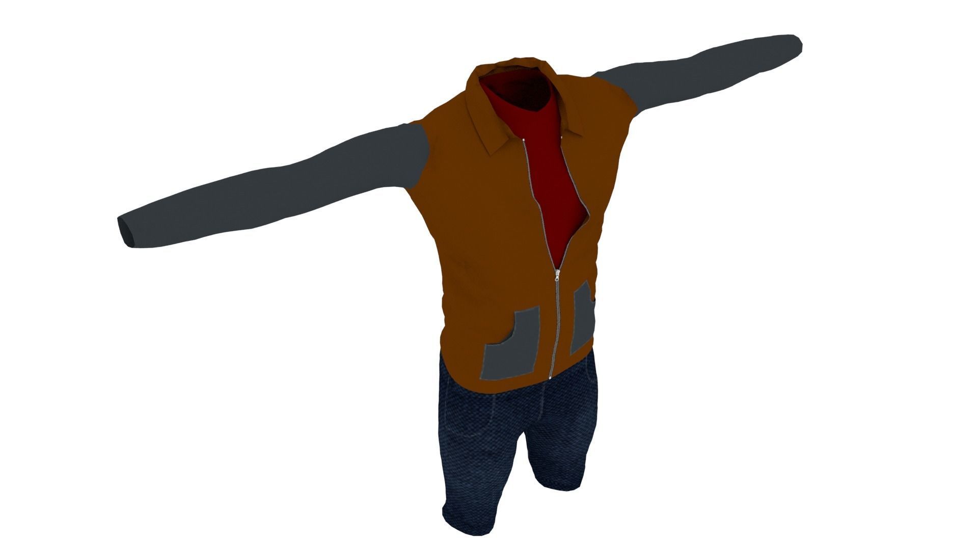 Man Clothing  Low-poly 3D model_4