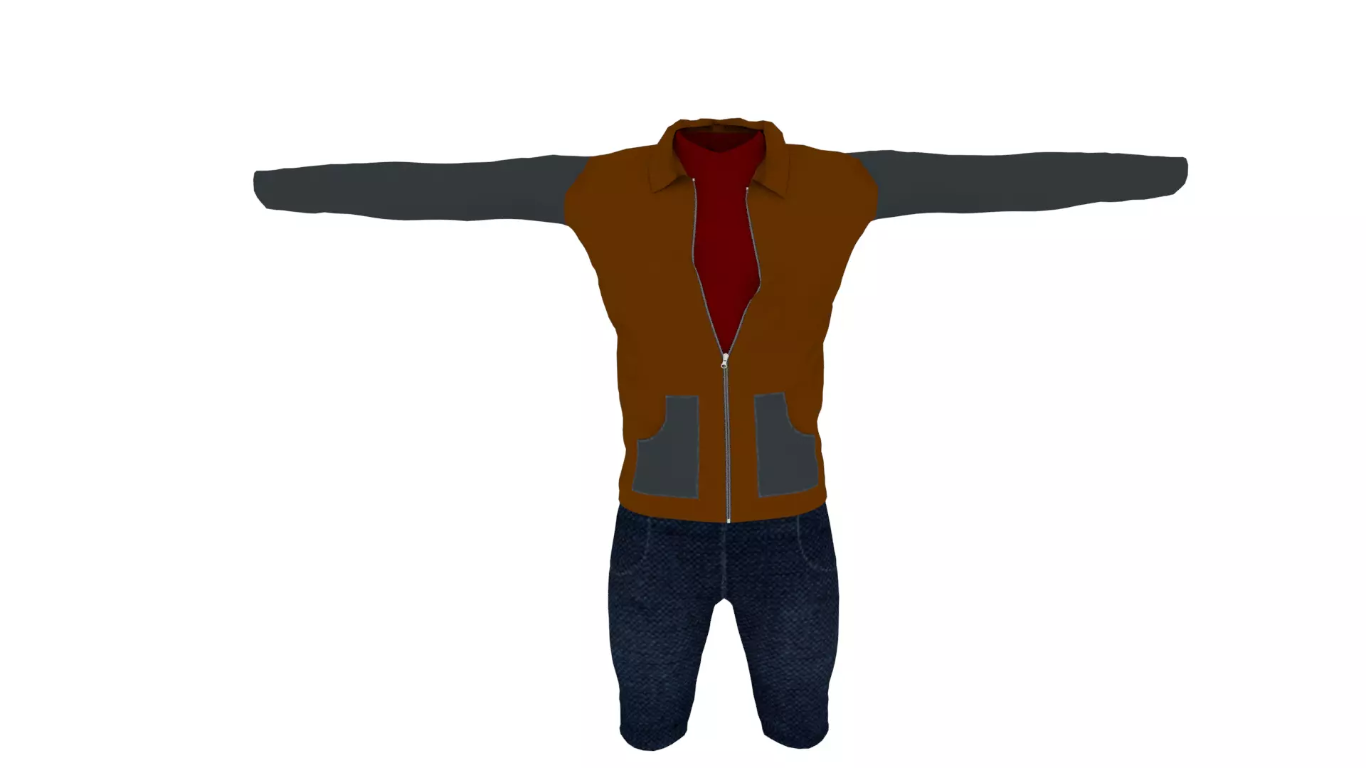 Man Clothing  Low-poly 3D model_0