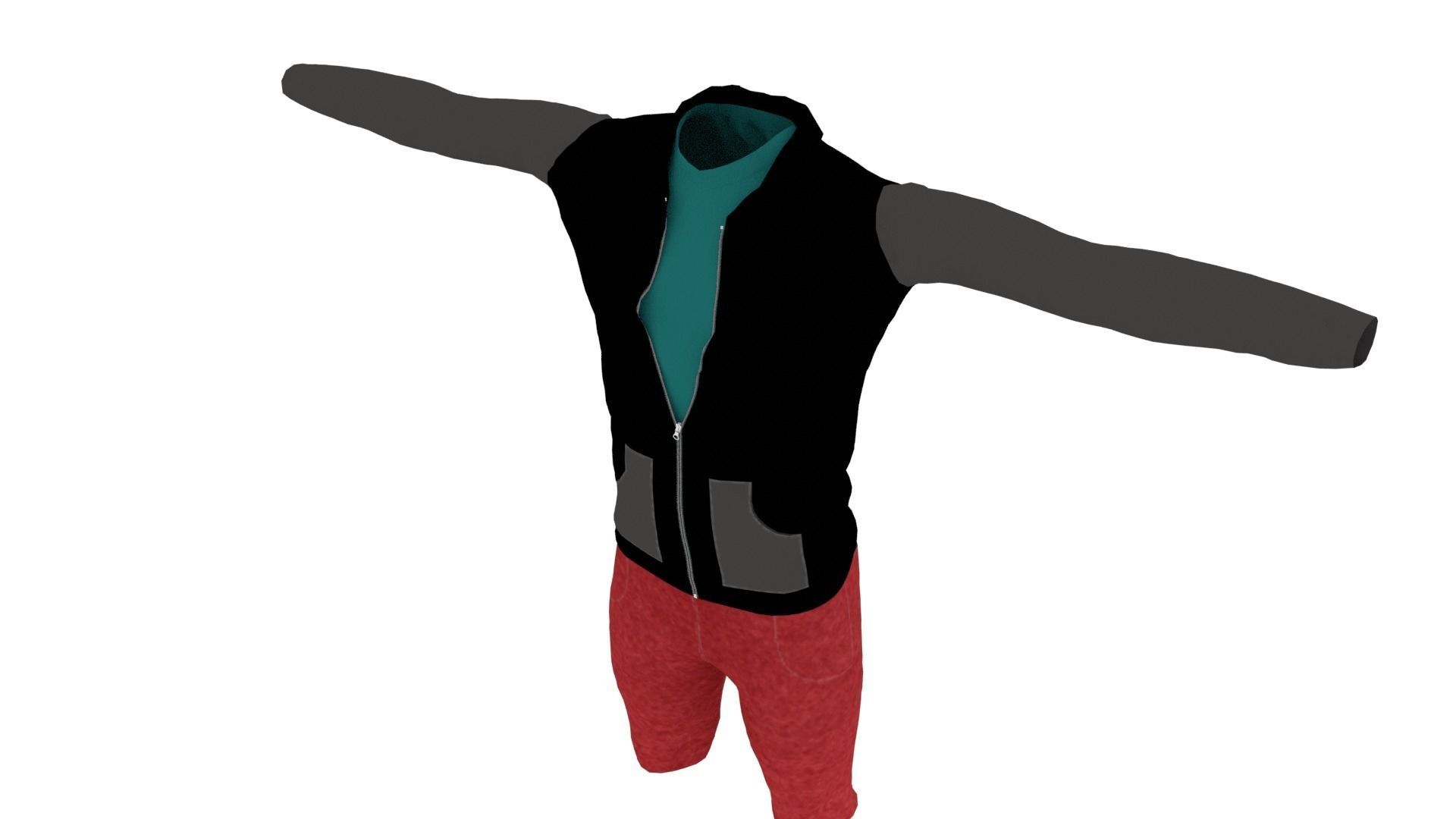 Man Clothing  Low-poly 3D model_3