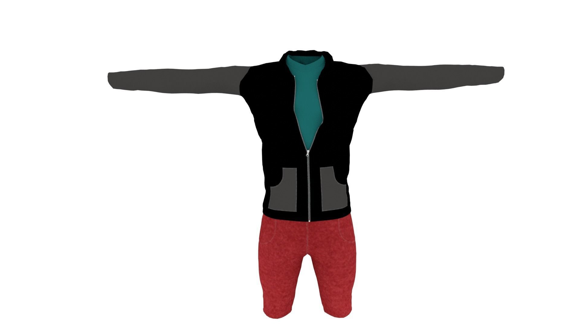 Man Clothing  Low-poly 3D model_2
