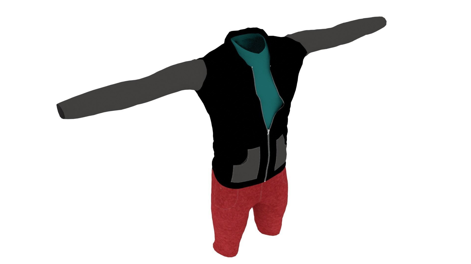 Man Clothing  Low-poly 3D model_4