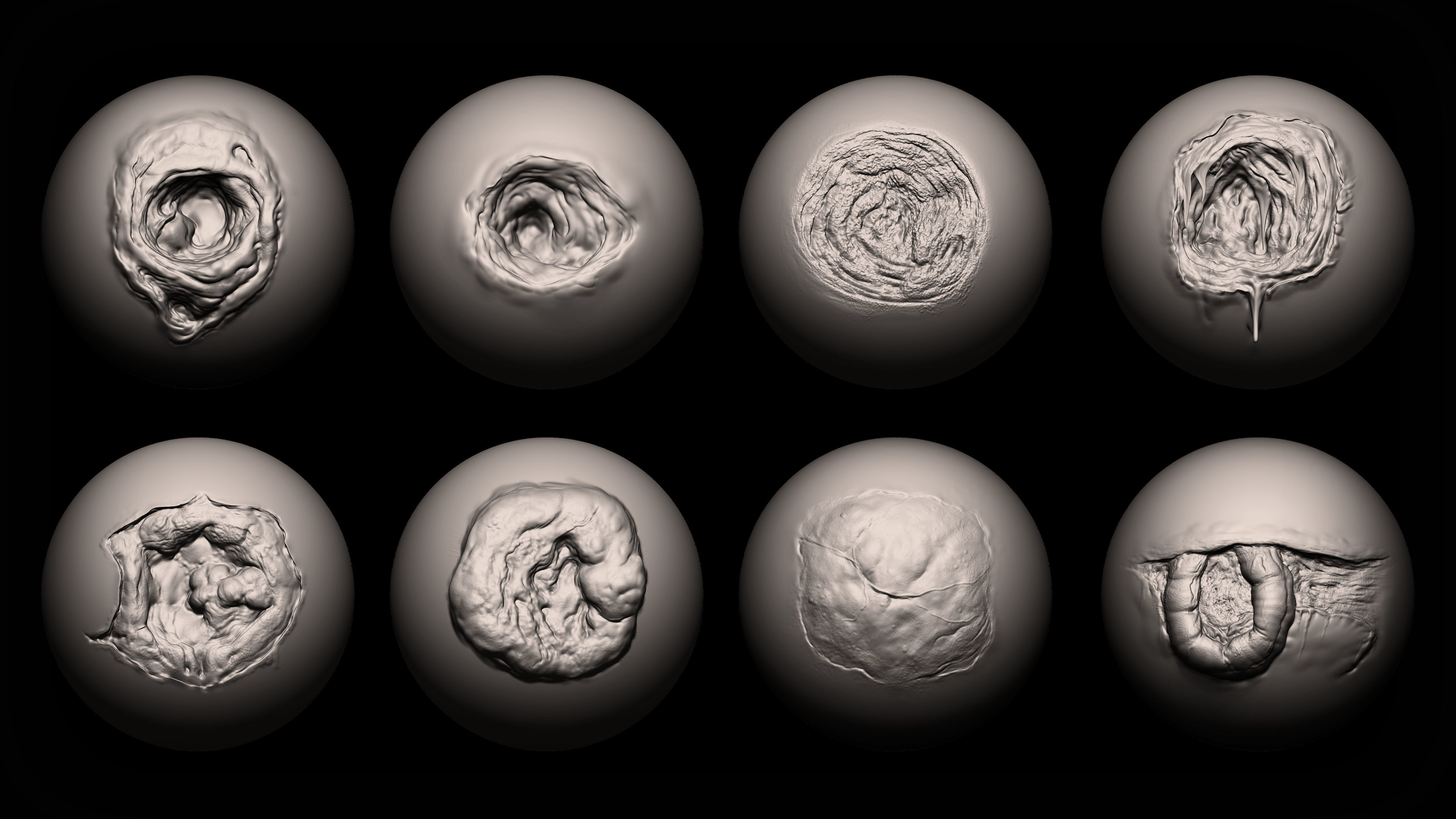 Zbrush and Blender - 40 Open Wounds VDM Brush Texture_3