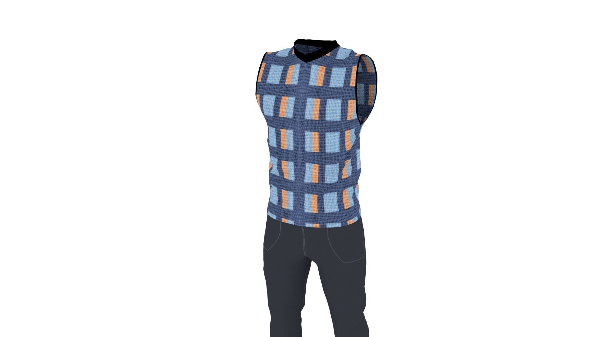 Man Clothing  Low-poly 3D model_1