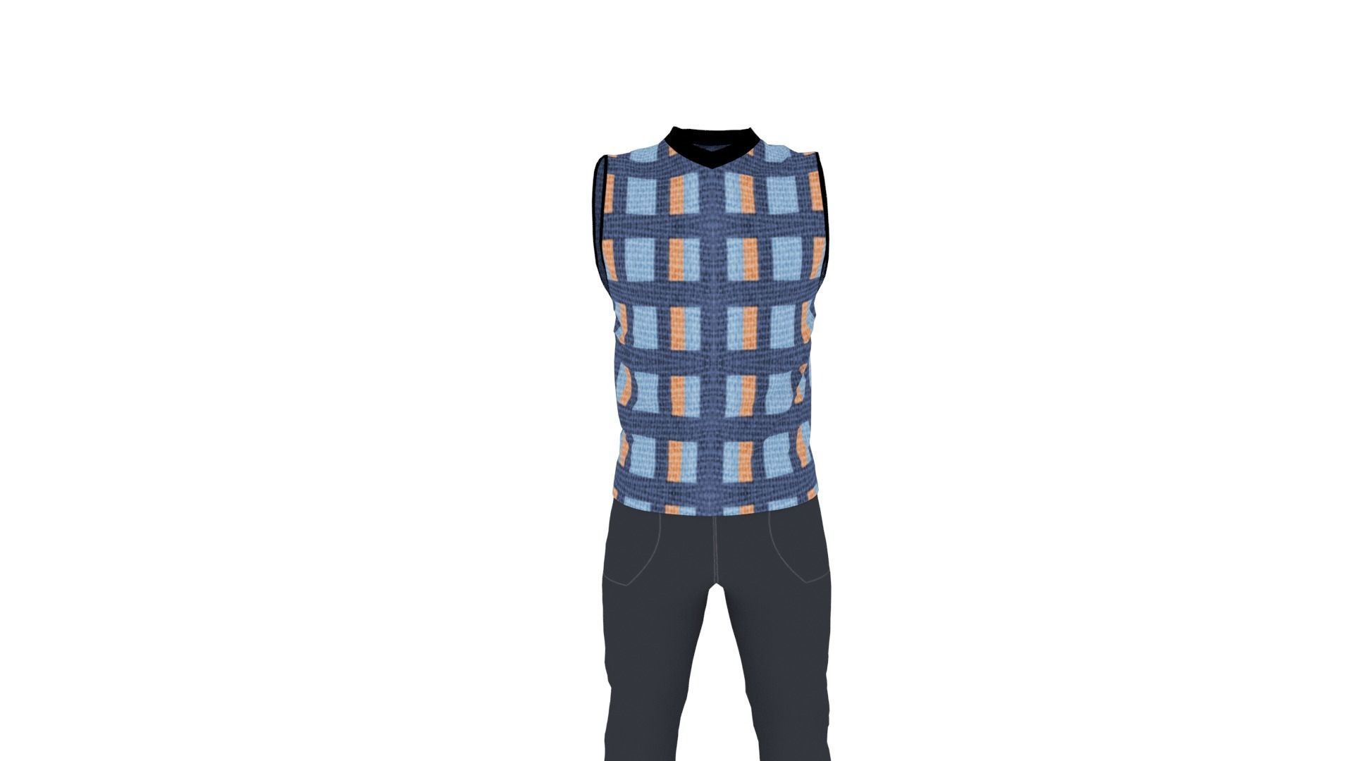 Man Clothing  Low-poly 3D model_2