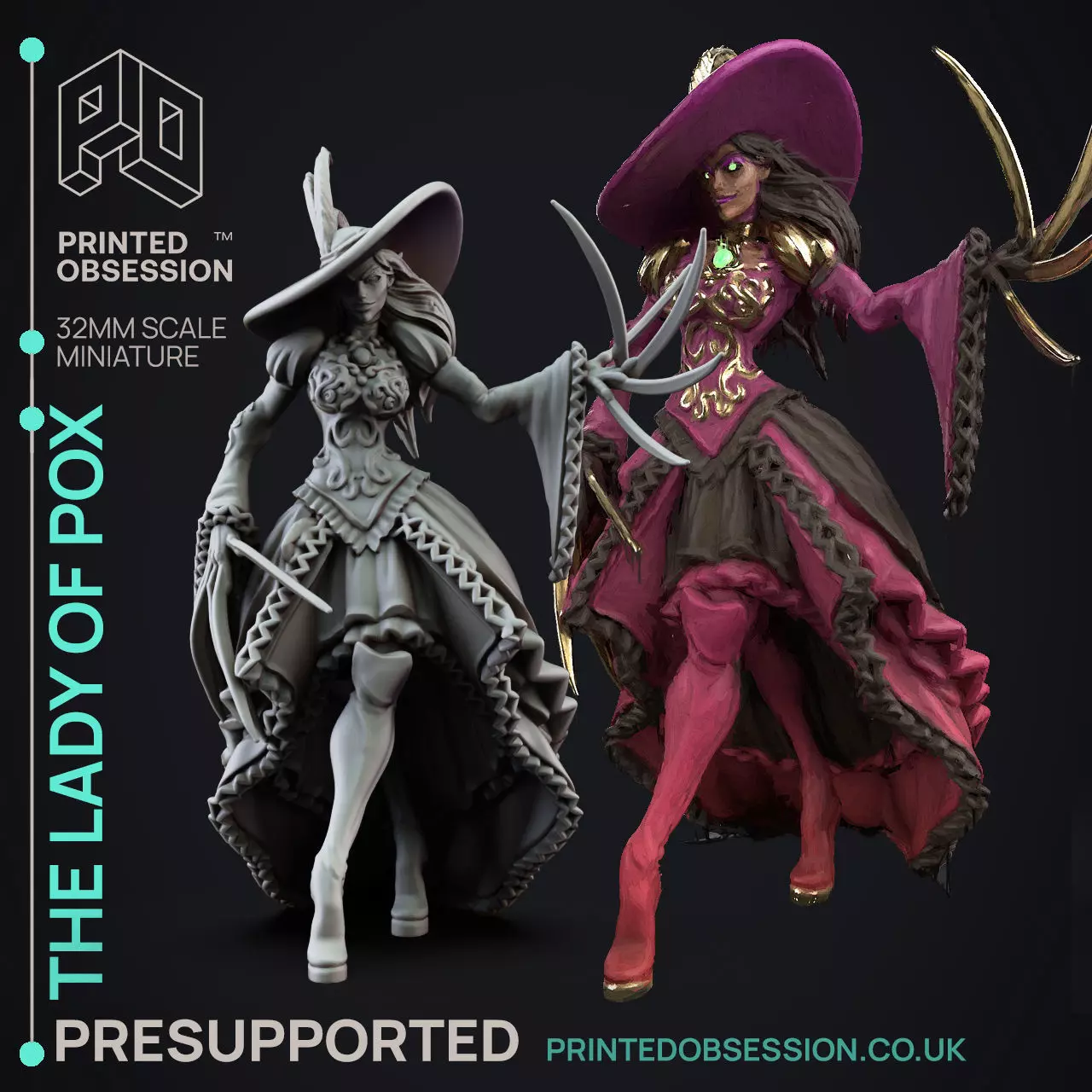 Lady of the Pox - 3D Printable TTRPG - PRESUPPORTED - 32mm 3D print model