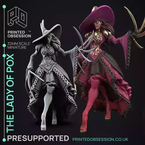 Lady of the Pox - 3D Printable TTRPG - PRESUPPORTED - 32mm 3D print model