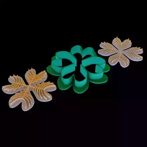 4-Leaf Clovers Cookie Cutter and 2 Stamp Set