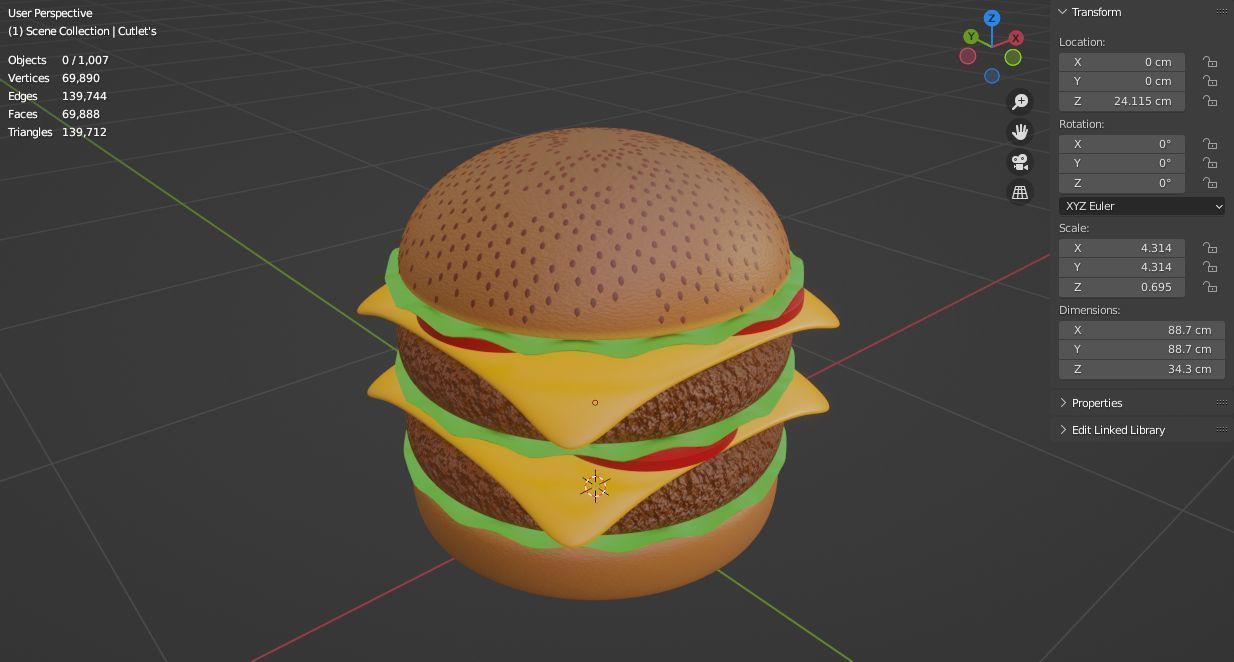 Burger 3D model 3D model_41